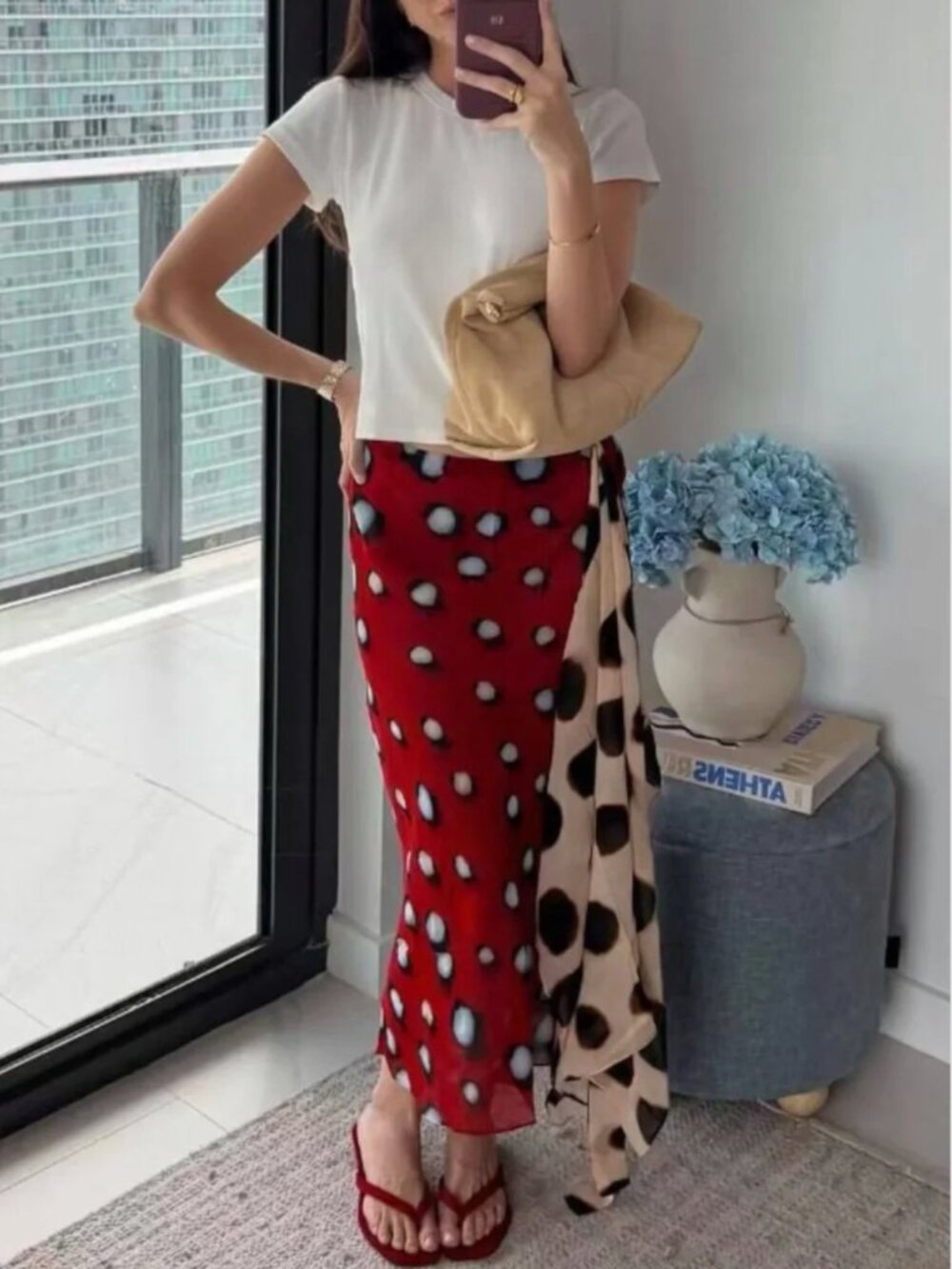 Rat & Boa Rheta Midi Skirt XSmall Animal Print Vacation Party